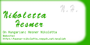 nikoletta hesner business card
